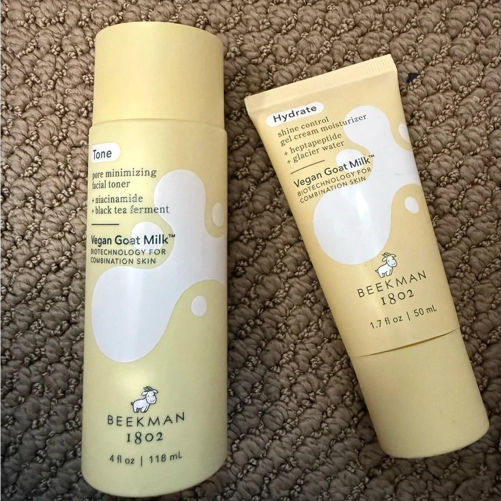 Beekman 1802 Vegan Goat Milk Skincare Set moisturizer/ toner